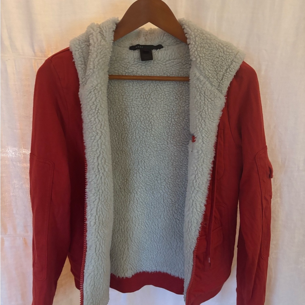 Marc Jacobs Red Teddy Jacket with Cream Lining